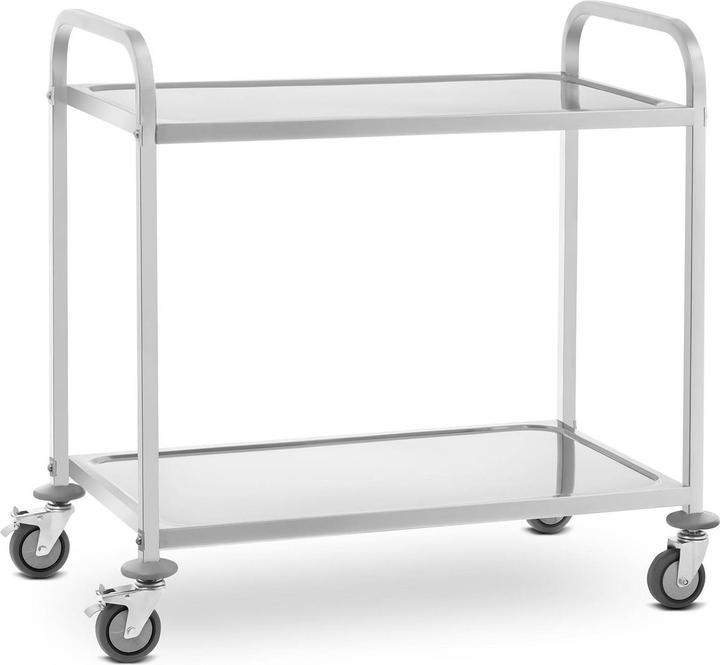 Royal Catering Chariot de service en acier - 2 plateaux - 160 kg max. - 2 freins