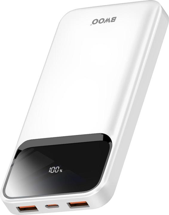 Actual product image Bwoo Ultra thin 22,5W 10000 mAh power bank, white (22.50 W, 37 Wh)