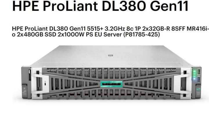 Actual product image HP PROLIANT DL380 GEN11 (64 GB, Rack Server)