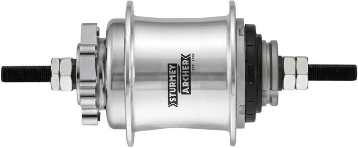 Produktbild Sturmey Archer Achternaaf 2-speed automatisch - 36-gaats - schijfrem - zilver - aluminium (Scheibenbremse 6-Loch)
