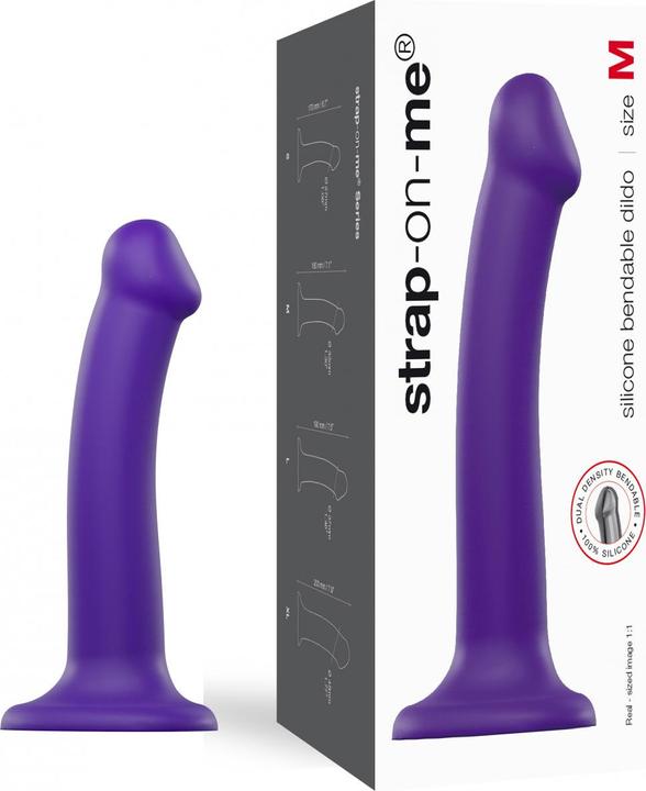 Actual product image Strap-on-me Semi-Realistic Dual Density Bendable Dildo Purple M