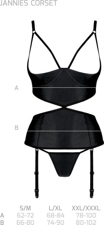 Produktbild Passion Jannies Open Cups Korsett Schwarz (S, M)