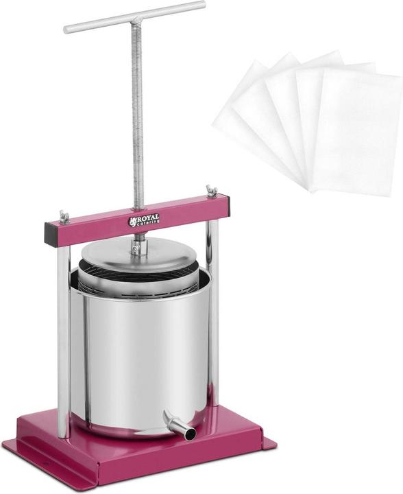 Produktbild Royal Catering Manuelle Obstpresse Saftpresse Weinpresse Fruchtpresse Edelstahl / Eisen 5 L