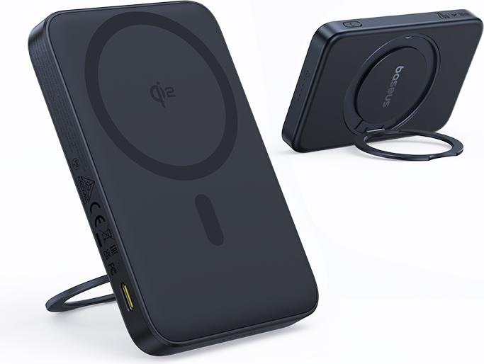 Actual product image Baseus magnetic powerbank with stand PicoGo Qi2 5000mAh 20W (5000 mAh, 20 W, 18500 Wh)