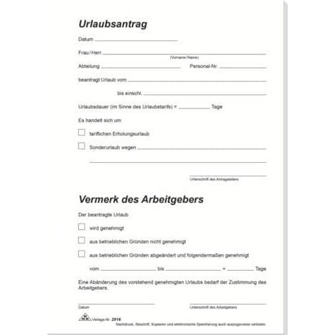 Rnk, Formular, Urlaubsantrag (80 x)