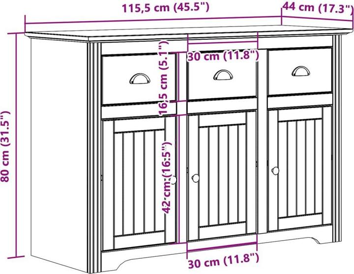 Image du produit vidaXL Emilio (115 x 43 x 79.50 cm)