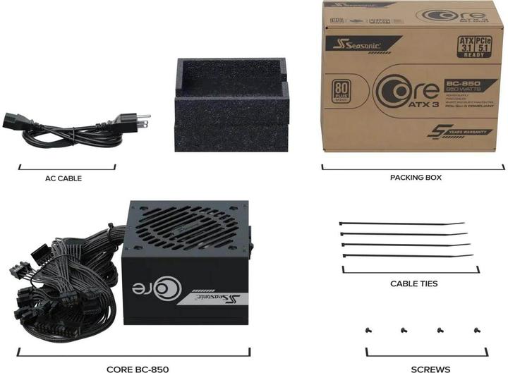 Productafbeelding Seasonic Core BC-850 (850 W)