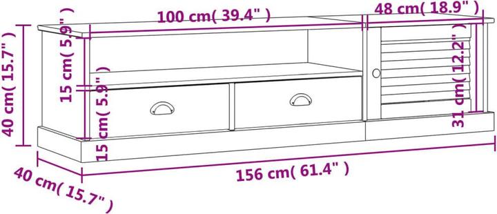 Produktbild vidaXL TV-Schrank (156 x 40 x 40 cm)