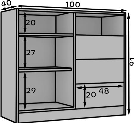 Productafbeelding ADRK Furniture Atson ladekast (100 x 40 x 91 cm)