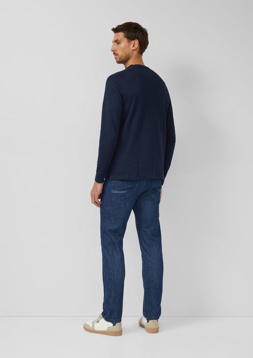 Produktbild s.Oliver T-Shirt Strukturiertes Langarmshirt mit Henley-Ausschnitt (L, M)
