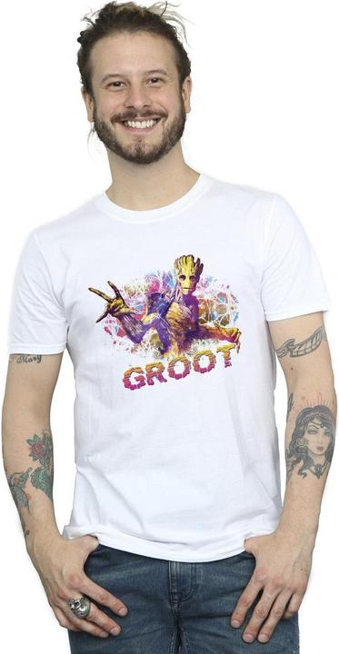 Actual product image Mens Guardians Of The Galaxy Abstract Groot T-Shirt (S)