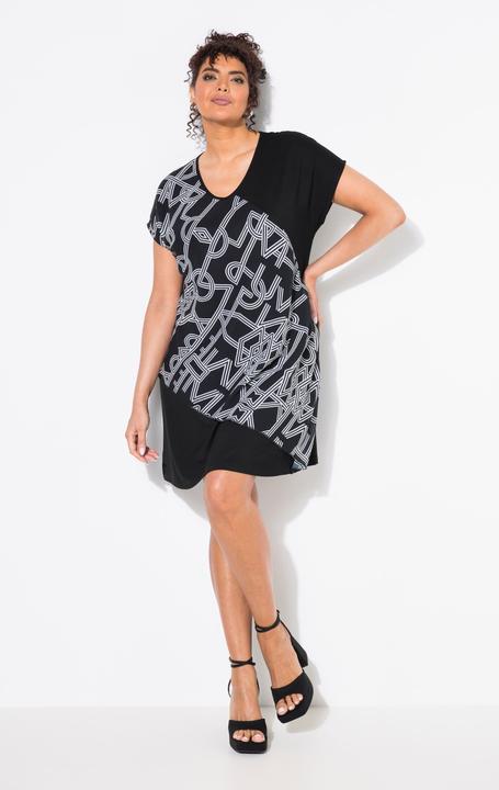Immagine prodotto Ulla Popken Abito di jersey con mantella di chiffon, scollo a V e mezze maniche (58)