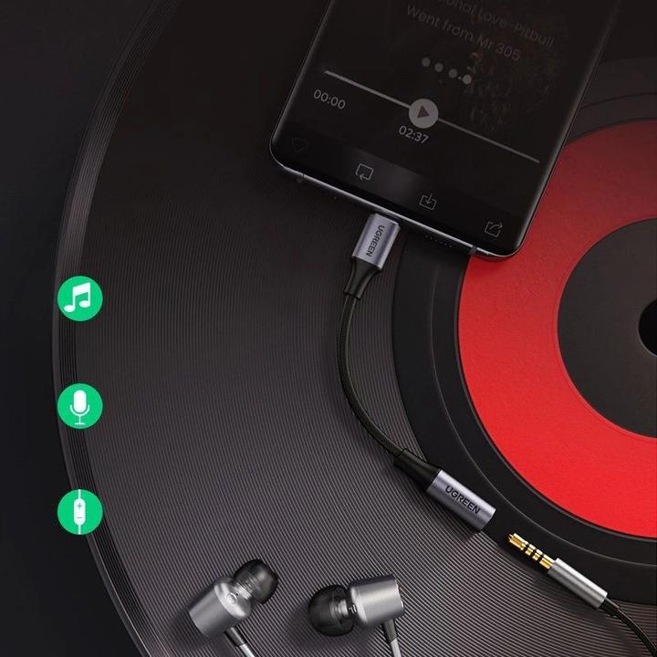 Productafbeelding Ugreen USB-C naar 3.5mm Adapterkabel met DAC Chip (USB-C, 3,5 mm aansluiting)