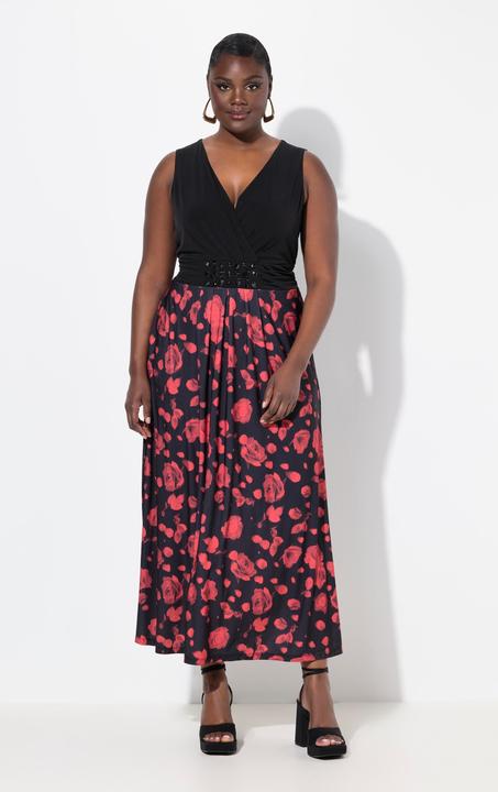 Produktbild Ulla Popken Maxikleid, A-Linie, V-Ausschnitt, ärmellos, Taschen (54)