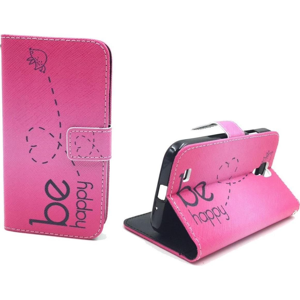 Thumbnail - König Design Schutz Hülle für Samsung Galaxy S4 Be Happy Pink Tasche Cover + 1 Panzer Schutz Glas Neu (Samsung Galaxy S4...