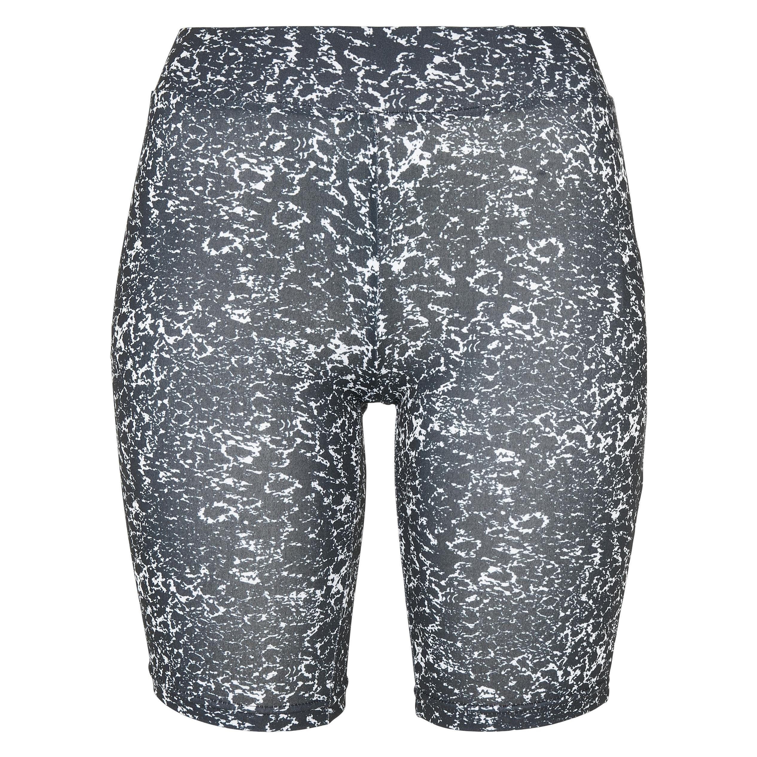 Urban Classics, Damen, Shorts, Ladies Aop Cycle Shorts - 13481, Schwarz, Weiss, (L)