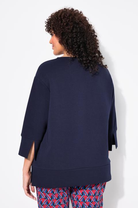Produktbild Ulla Popken Punto-Sweatshirt, Rundhals, 3/4-Arm (42, 44)