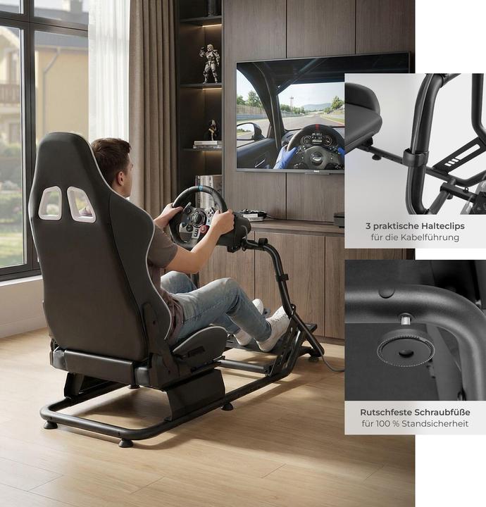 Image du produit tectake Fauteuil gaming Play, siège baquet, compatible avec de nombreuses consoles