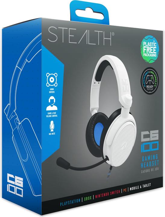 Actual product image Stealth C6-100 Gaming Headset-BL/WH