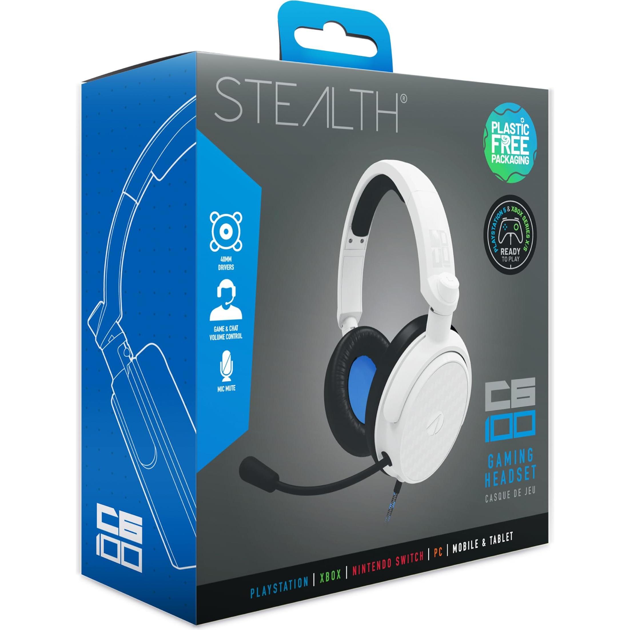 Thumbnail - Stealth C6-100 Gaming Headset-BL/WH, Gaming Headset, Blau