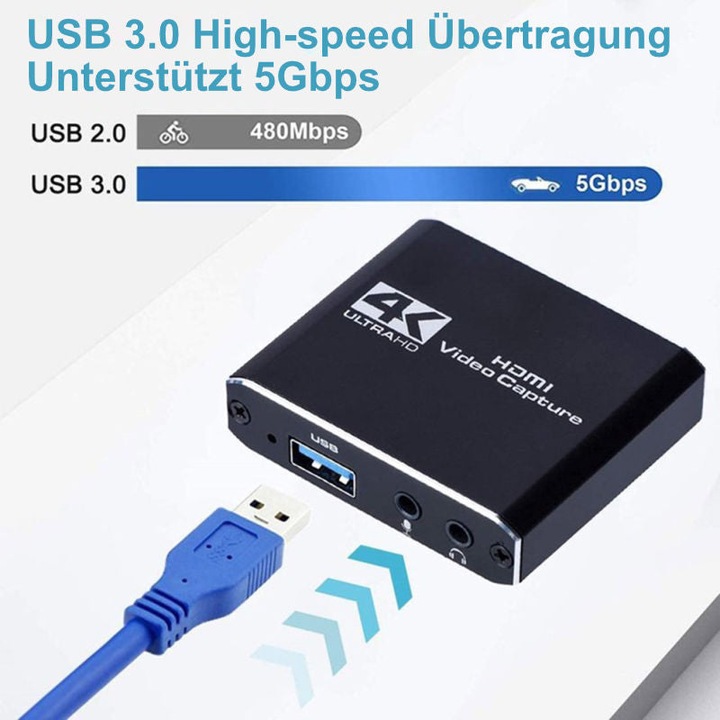 Produktbild Hermex Game-Capture-Card Videoaufnahmekarte Streaming-Karte Capture-Card (Windows, Mac)
