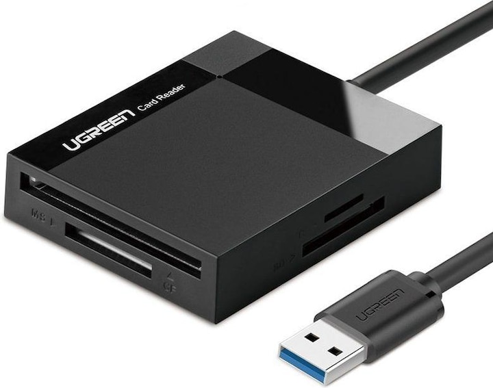 Ugreen USB 3.0 SD/Micro SD/CF/MS Speicherkartenleser schwarz (CR125 30333) (USB 3.0)