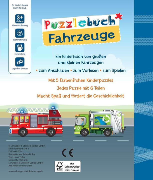 Produktbild Puzzlebuch Fahrzeuge (6 Teile)