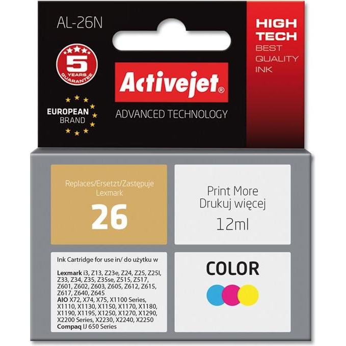 Activejet, Druckerpatrone, AL-26N Druckerpatrone (e) Kompatibel Hohe (XL-) Ausbeute (M, Y, C)