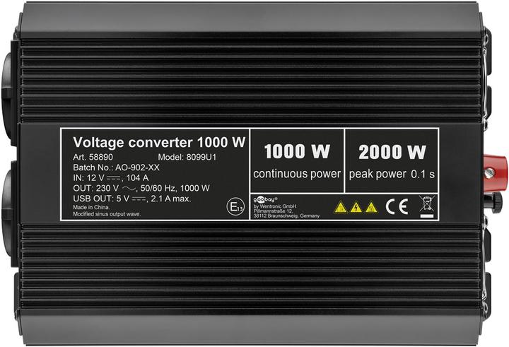 Produktbild Goobay Spannungswandler 1000 W, Schwarz