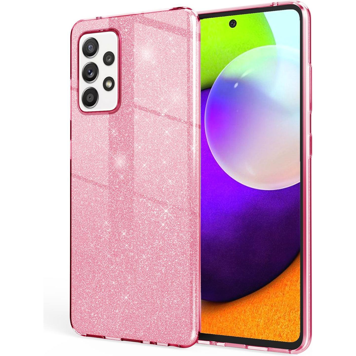 Thumbnail - Nalia Glitzer Handyhülle (Samsung Galaxy A52), Smartphone Hülle, Pink