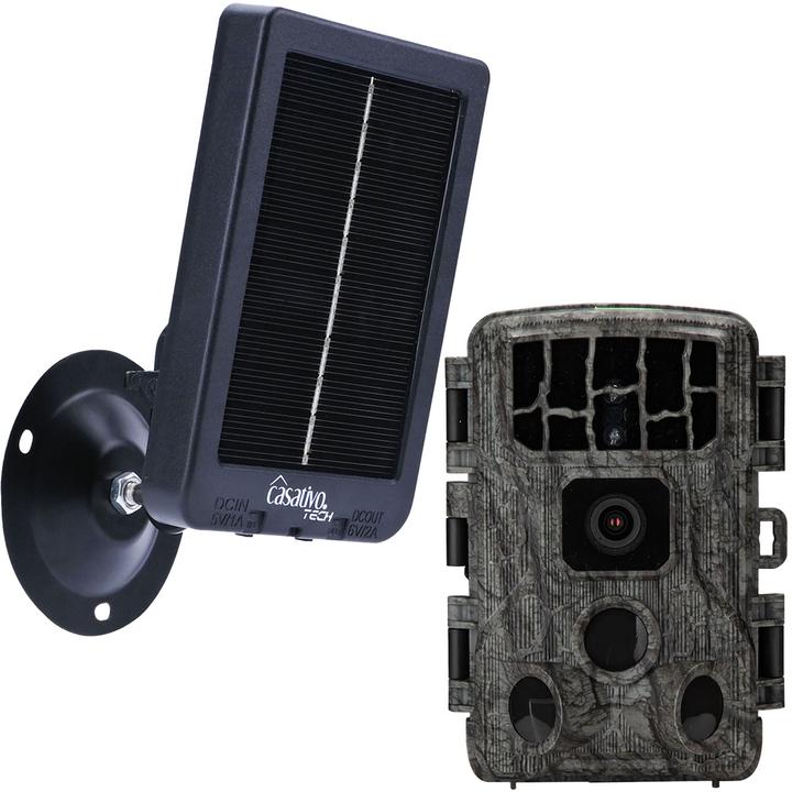 Actual product image Casativo 4K-UHD-Wildkamera, Nachtsicht,, WLAN, PIR, IP65, inkl. Akku-Solarpanel, 3000 mAh