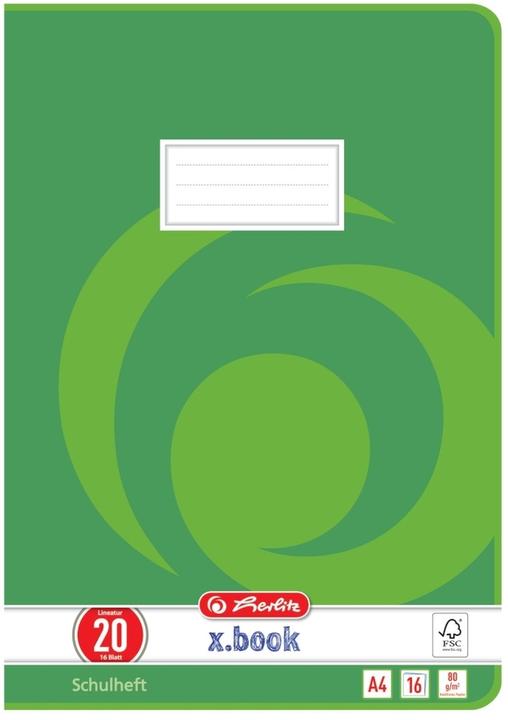 Herlitz Exercise book x.book, DIN A4, ruling 20 / blank (A4, Plain)