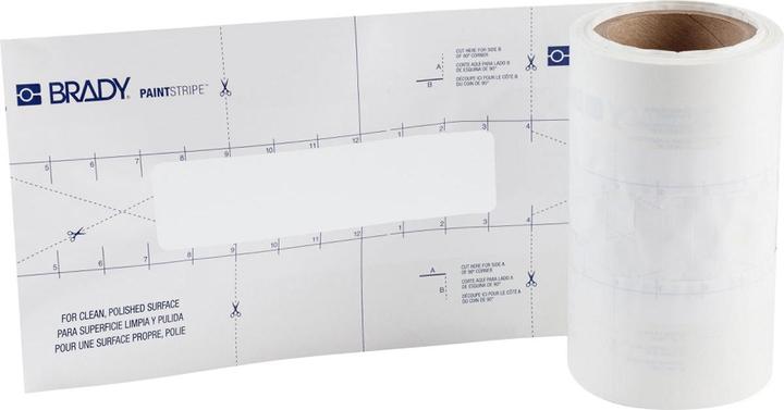 Brady PaintStripe stencil - Dashed line, polypropylene, transparent/white, 50.80 x 203.20 m