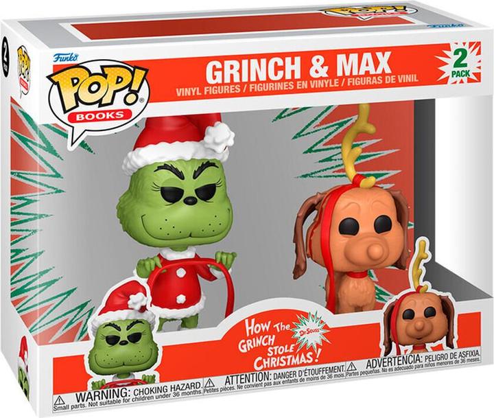 Produktbild Funko The Grinch(Anniversary) POP! Books Vinyl Figuren 2er-Pack Grinch w/ Max 2PK 9 cm