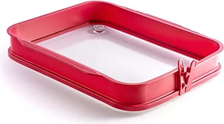 Coox Auflaufform gross mit Glas-Servierplatte Silikon Backform für Aufläufe und Kuchen