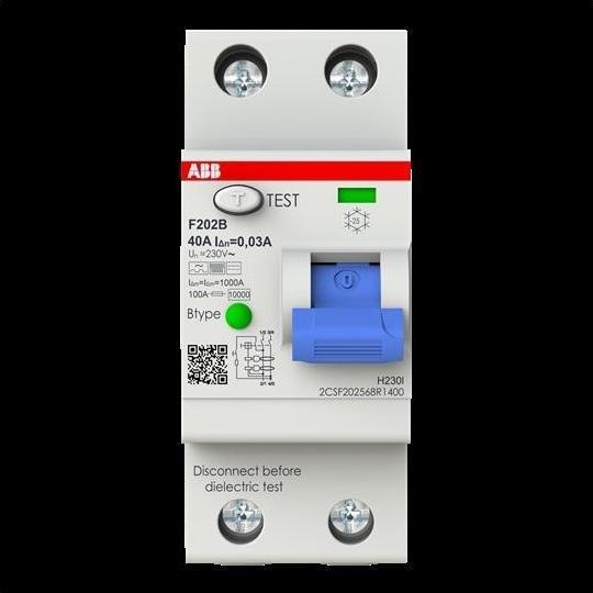 Produktbild ABB F202B-40/0.03-2TE FI-Schutzschalter TypB 2P 40A 30mA 3kA 2TE