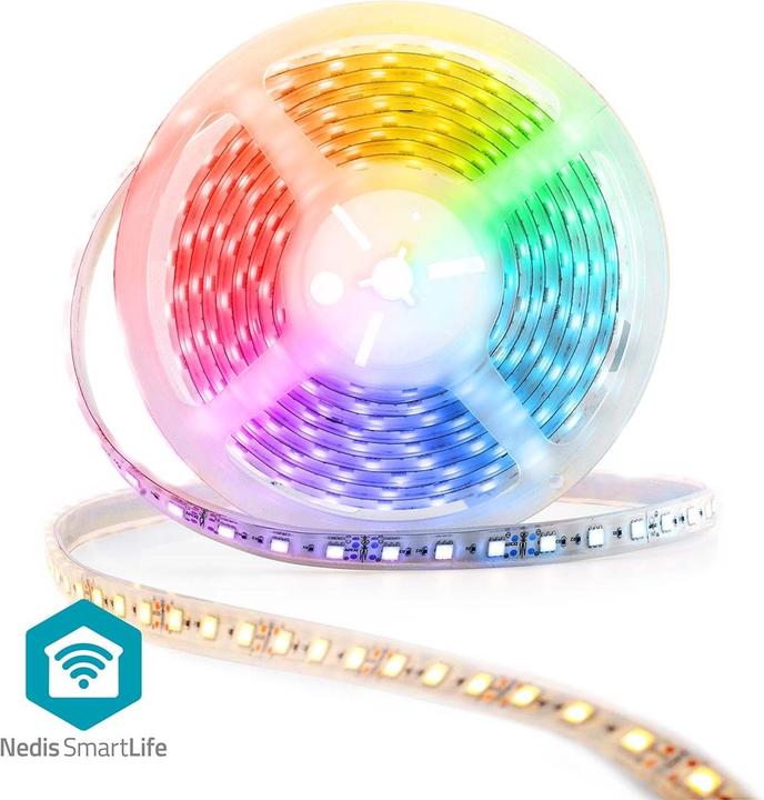 Actual product image Nedis SmartLife LED-Streifen | Wi-Fi | Kaltweiss / RGB / Warmweiss | SMD | 5.00 m | IP21 | 2700 - 65 (Cold White, RGB, Warm white, 500 cm, Indoor)