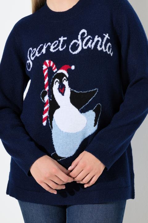 Produktbild Ulla Popken Pullover, Weihnachtsmotiv, Stehkragen, Langarm (62)