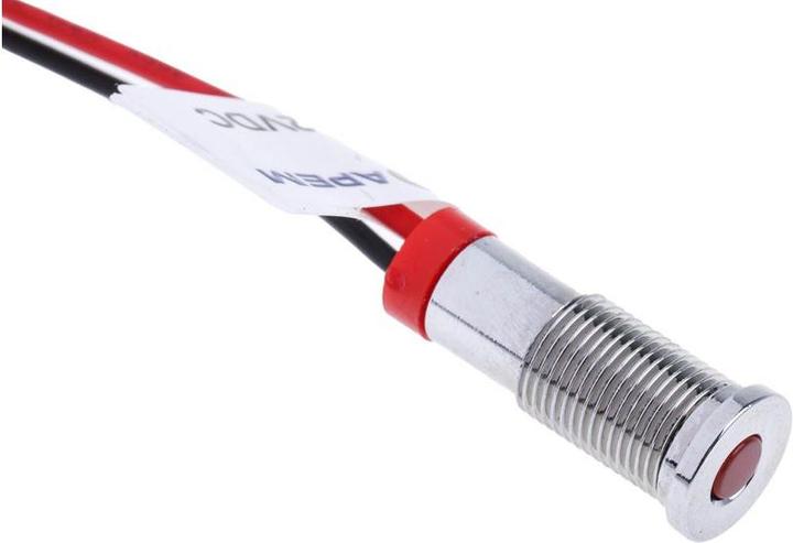 Produktbild RS PRO 6mm flush satin chr LED wires, red 2Vdc