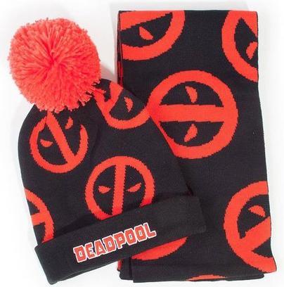 Actual product image Deadpool Symbol Beanie & Scarf Gift Set (One size)