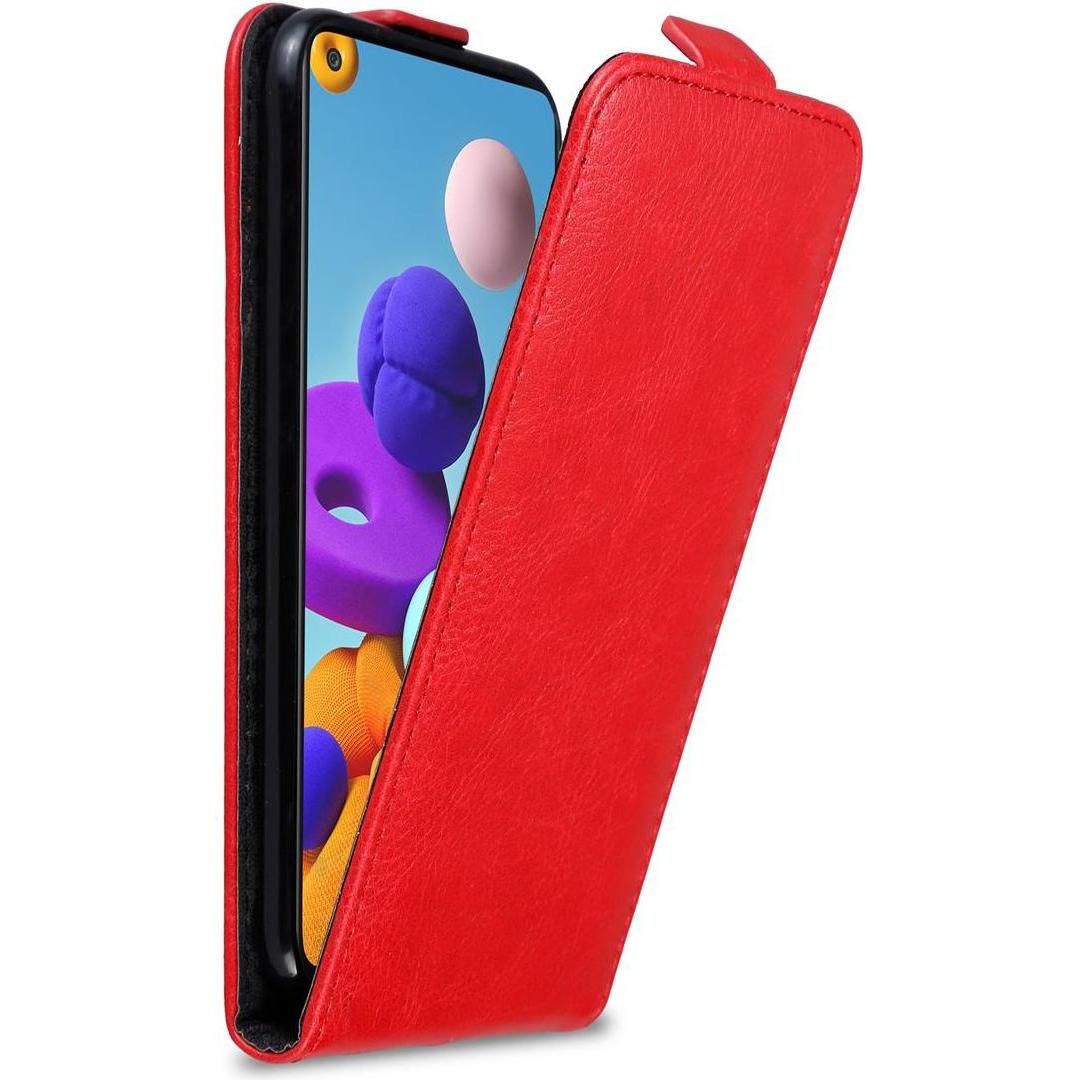 Cadorabo Flip wie Invis Cover (Samsung Galaxy A21s), Smartphone Hülle, Rot