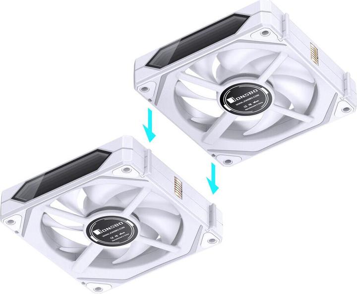 Produktbild Jonsbo ZL-120WR PWM ARGB Lüfter 3er Pack, umgekehrte Ausrichtung - 120mm, weiss (120 mm, 3 x)