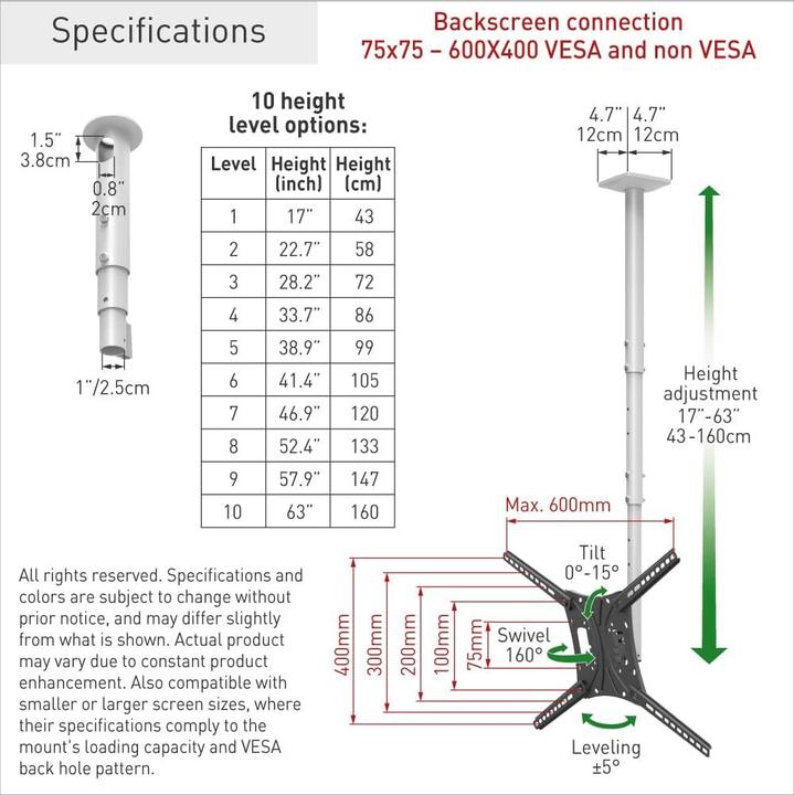 Image du produit Barkan 4500L (Plafond, 43 kg, 13" - 75")