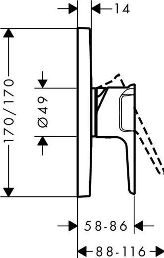 Actual product image Axor Single lever shower mixer CITTERIO E concealed chrome