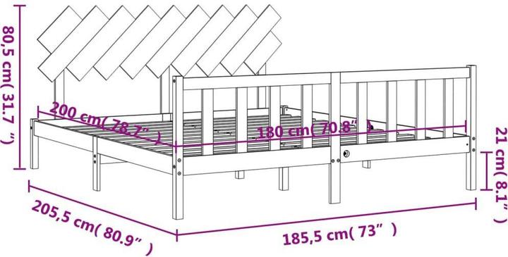 Actual product image vidaXL Bettrahmen (180 x 200 cm)