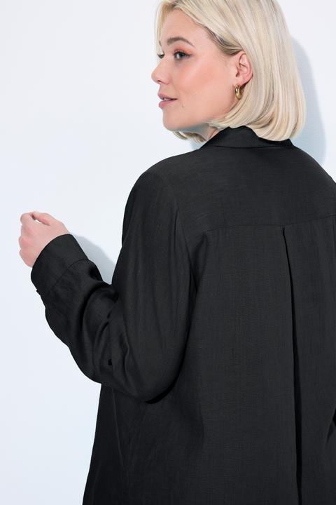 Produktbild Ulla Popken Bluse, Leinen, offener Kragen, Langarm (56)