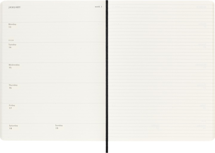 Produktbild Moleskine Notizkalender (19 x 25 cm, Englisch)