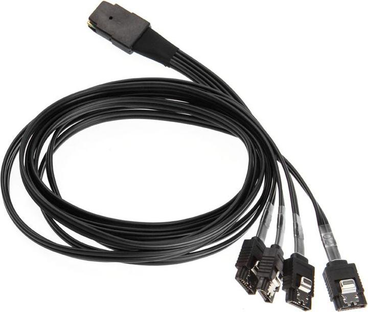 Actual product image InLine SAS cable (OCR), 1x Mini-SAS to 4x SATA