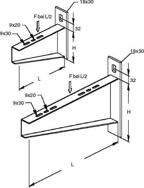 Actual product image Niedax NIE KTASS200 Wall bracket very heavy 83x230mm 10.0 kN fire-retardant