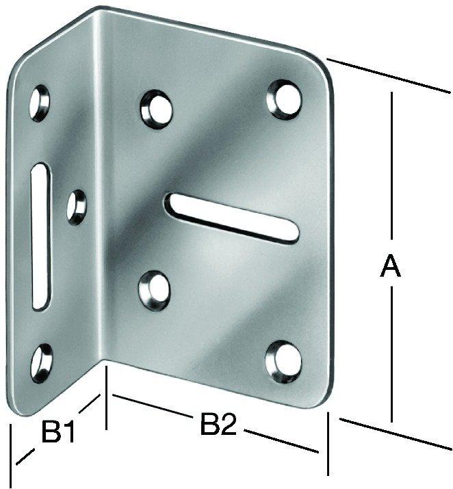 Actual product image Vormann Adjustment bracket Length 50 x 35 mm Width 70 mm Thickness 2 mm Blue galvanised steel (1 pcs.)